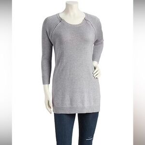Women's Maternity OldNavy Gray sidezip nursing tunic sweater- Large (12-14)As Is